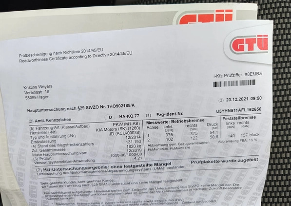 Kia Ceed cena 33500 przebieg: 174850, rok produkcji 2014 z Krynica-Zdrój małe 781